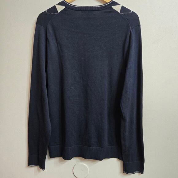 Banana Republic Mens Pima Wool Blend Argyle Sweater M Academia Preppy Old Money - Picture 4 of 10